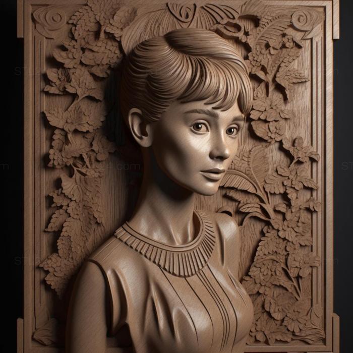 Famous (Audrey Hepburn 1, 3DFMS_8760) 3D models for cnc